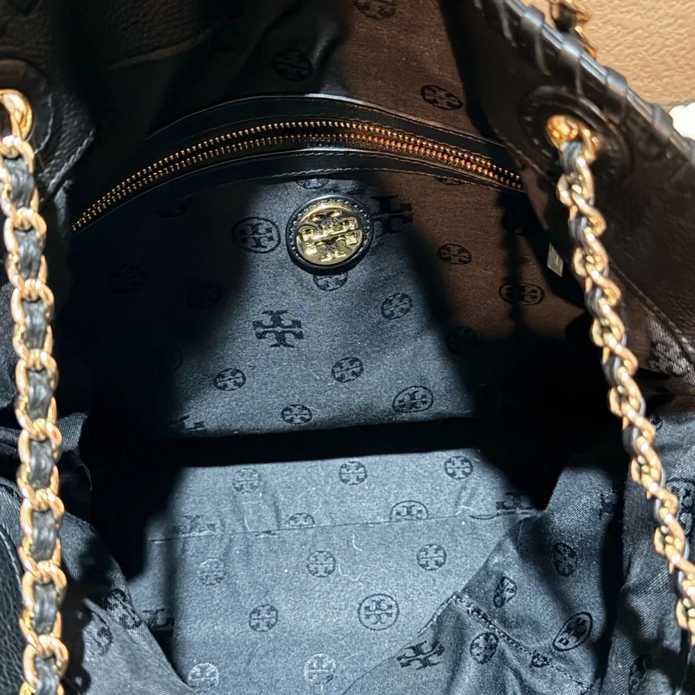 TORY BURCH Marion Whipstitch black leather crossbody shoulder bag 🖤🖤🖤 - Picture 8 of 9